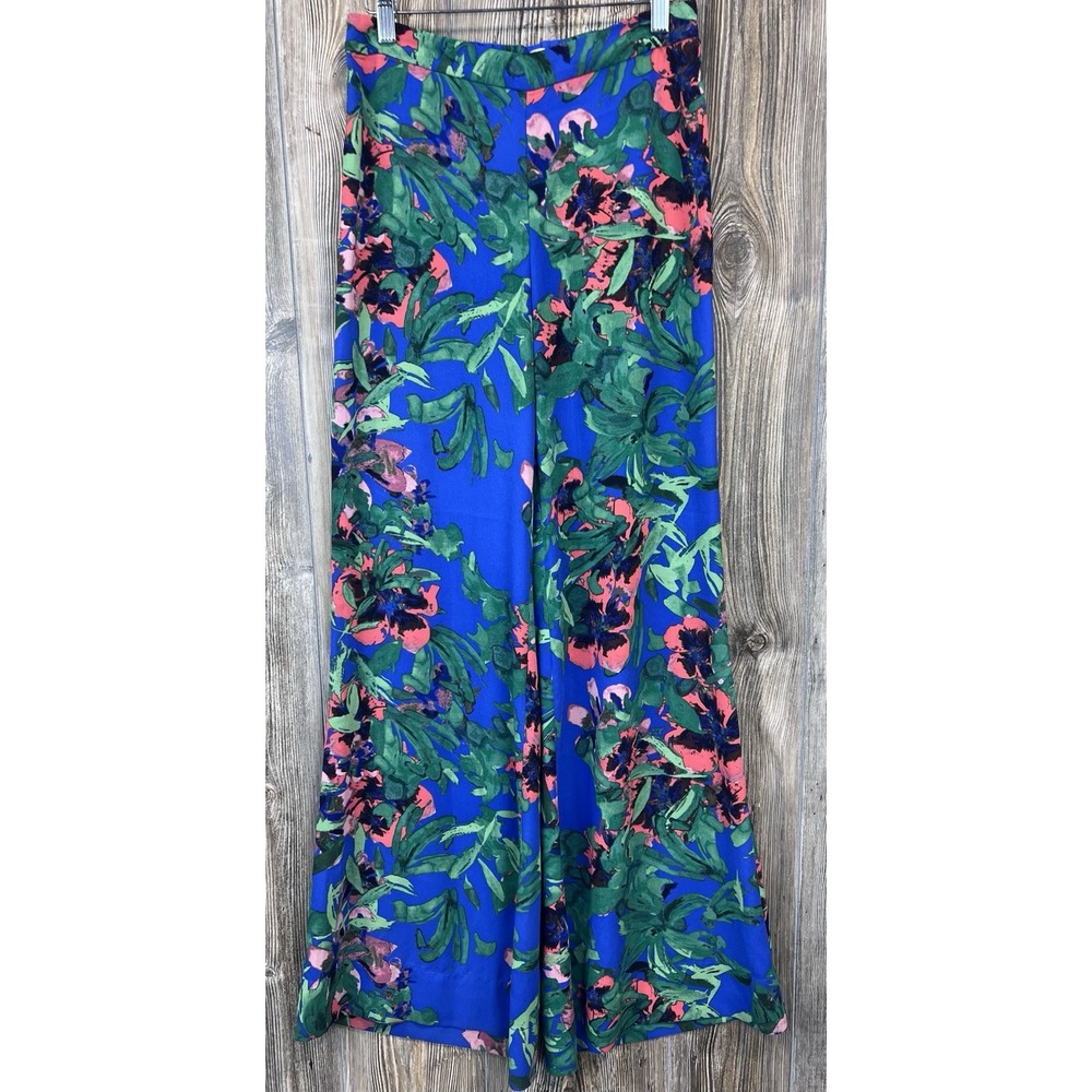 Rachael Roy Floral Print Wide Leg Pants Palazzo Pant Size 2 Tropical Chic Resort